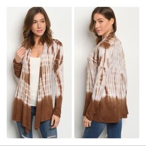 Lightweight Brown Tie Dye Cardigan